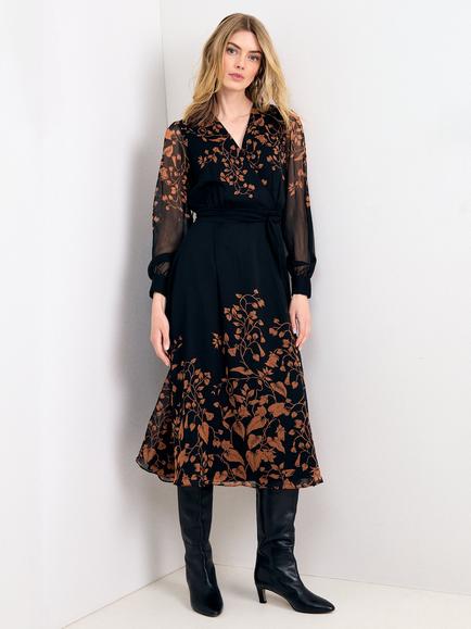 Phase Eight Arema Print Wrap Dress, Black/Multi, Black/Multi
