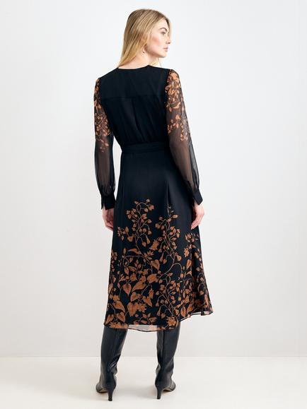 Phase Eight Arema Print Wrap Dress, Black/Multi - view 2, Black/Multi