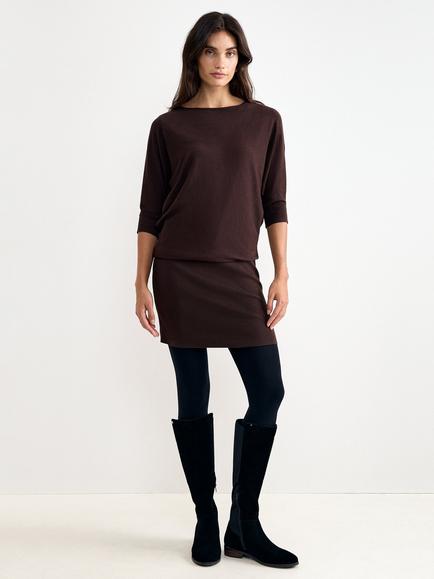 Phase Eight Becca Knit Dress, Brown, Brown