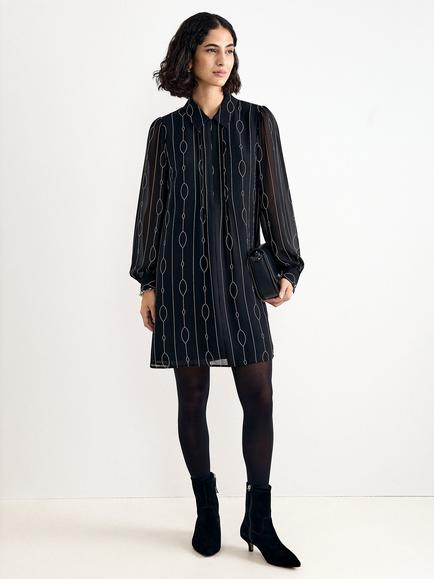 Phase Eight Candice Linear Dress, Black, Black