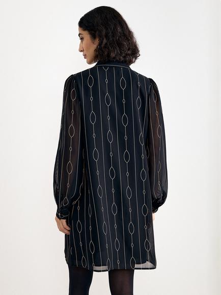 Phase Eight Candice Linear Dress, Black - view 2, Black