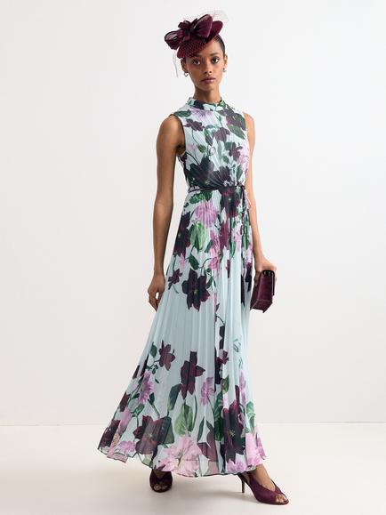Phase Eight Dahlia Pleated Maxi Dress, Multi, Multi