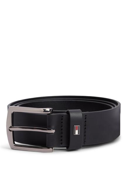 Tommy Hilfiger Denton Leather Belt, Black, Black