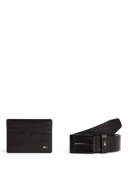 Tommy Hilfiger Leather Belt & Card Holder Gift Set,  Black - view 2, Black