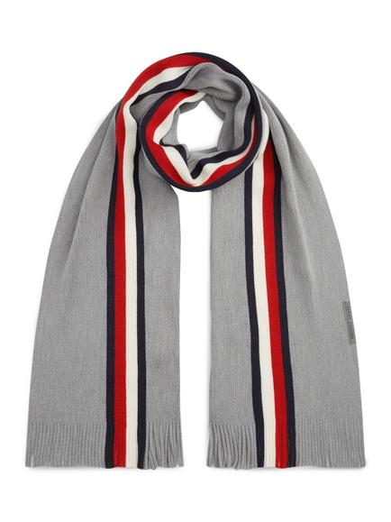Tommy Hilfiger Global Stripe Wool Blend Scarf, Grey/Multi