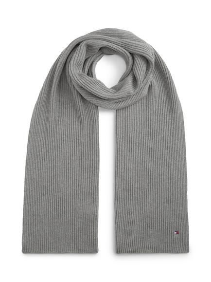Tommy Hilfiger Flag Cotton Cashmere Blend Scarf, Grey