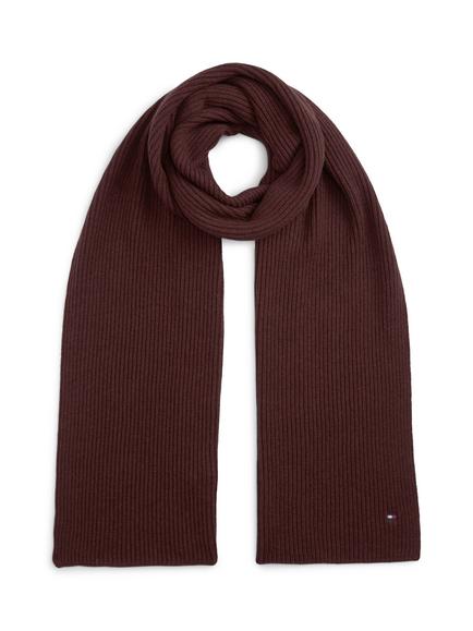 Tommy Hilfiger Flag Cotton Cashmere Blend Scarf, Dark Red
