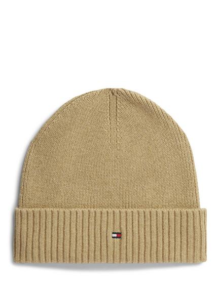 Tommy Hilfiger Flag Cotton Cashmere Blend Beanie, Light Brown