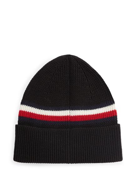 Tommy Hilfiger Global Stripe Wool Blend Beanie, Black - view 2, Black