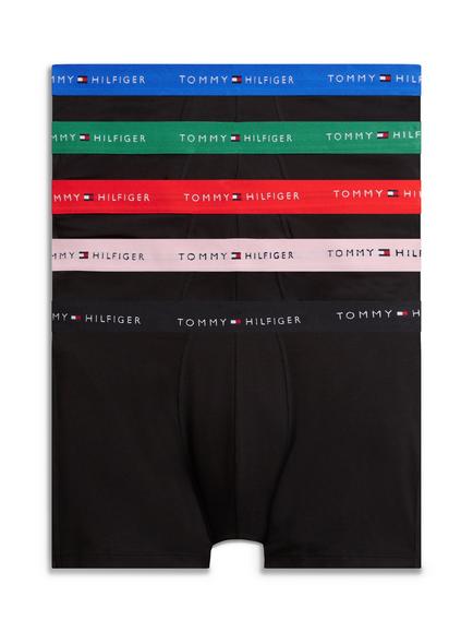 Tommy Hilfiger Signature Cotton Blend Boxer Briefs, Pack of 5, Black/Multi, Black/Multi
