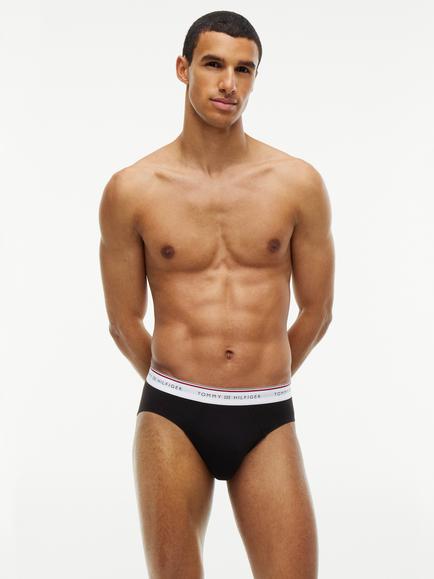 Tommy Hilfiger Global Stripe Cotton Blend Briefs, Pack of 3, Black - view 2, Black