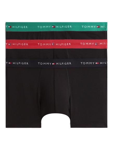 Tommy Hilfiger Signature Cotton Blend Trunks, Pack of 3, Black/Multi, Black/Multi