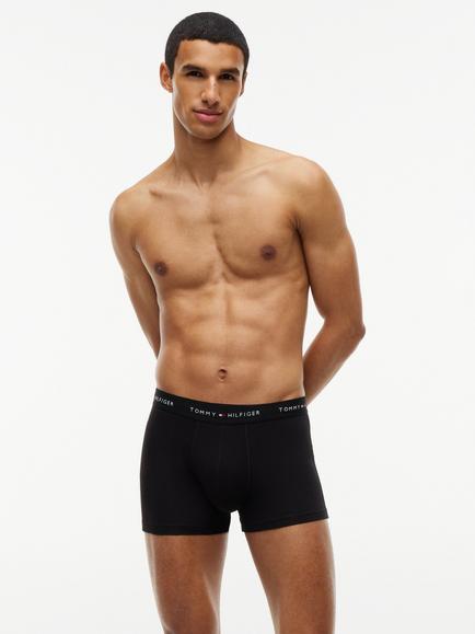 Tommy Hilfiger Signature Cotton Blend Trunks, Pack of 3, Black/Multi - view 2, Black/Multi