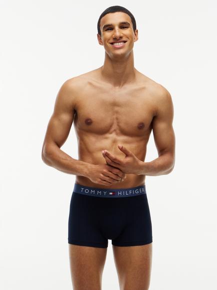 Tommy Hilfiger Original Cotton Blend Trunks, Pack of 3, Navy/Multi - view 2, Navy/Multi
