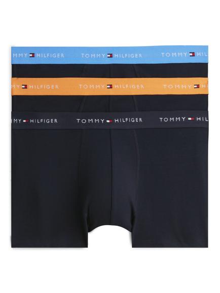 Tommy Hilfiger Signature Cotton Blend Trunks, Pack of 3, Black/Multi, Black/Multi