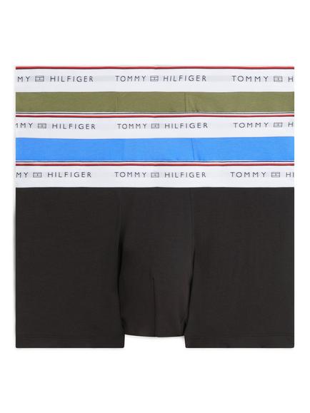 Tommy Hilfiger Global Stripe Cotton Blend Trunks, Pack of 3, Khaki/Multi, Khaki/Multi