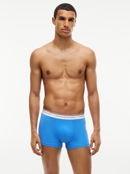 Tommy Hilfiger Global Stripe Cotton Blend Trunks, Pack of 3, Khaki/Multi - view 2, Khaki/Multi