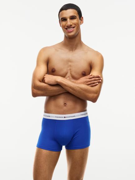 Tommy Hilfiger Signature Cotton Blend Trunks, Pack of 3, Bright Green/Multi - view 2, Bright Green/Multi