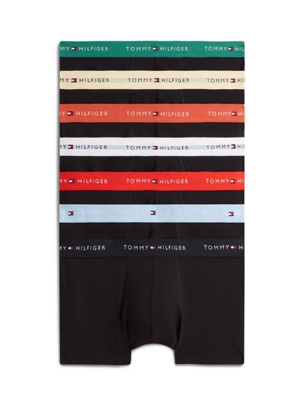 Tommy Hilfiger Signature Cotton Blend Trunks, Pack of 7, Black/Multi, Black/Multi