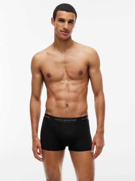 Tommy Hilfiger Signature Metallic Logo Waistband Trunks, Pack of 3, Multi - view 2, Multi