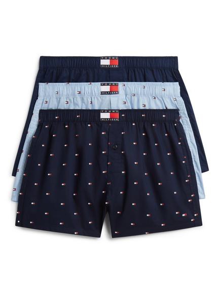Tommy Hilfiger Heritage Print Cotton Boxer Shorts, Pack of 3, Navy/Multi, Navy/Multi