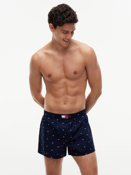 Tommy Hilfiger Heritage Print Cotton Boxer Shorts, Pack of 3, Navy/Multi - view 2, Navy/Multi