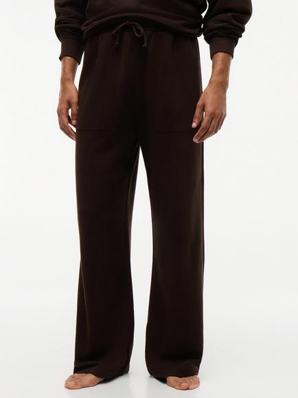 Tommy Hilfiger Cotton Blend Tailored Lounge Trousers, Dark Brown, Dark Brown