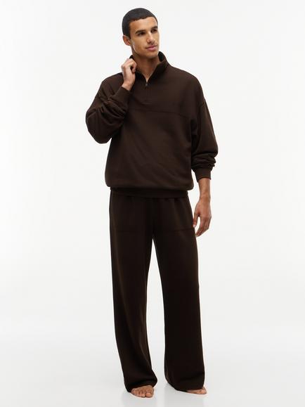 Tommy Hilfiger Cotton Blend Tailored Lounge Trousers, Dark Brown - view 2, Dark Brown