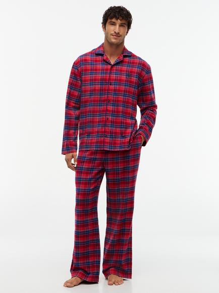 Tommy Hilfiger Check Cotton Flannel Pyjamas, Red/Multi, Red/Multi