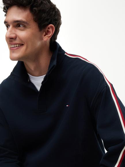 Tommy Hilfiger Global Stripe Cotton Sweatshirt, Navy - view 2, Navy