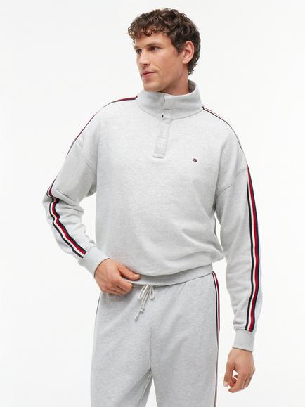 Tommy Hilfiger Global Stripe Cotton Sweatshirt, Light Grey, Light Grey