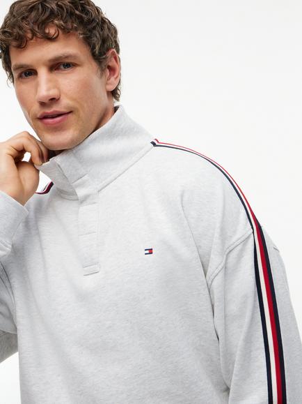 Tommy Hilfiger Global Stripe Cotton Sweatshirt, Light Grey - view 2, Light Grey