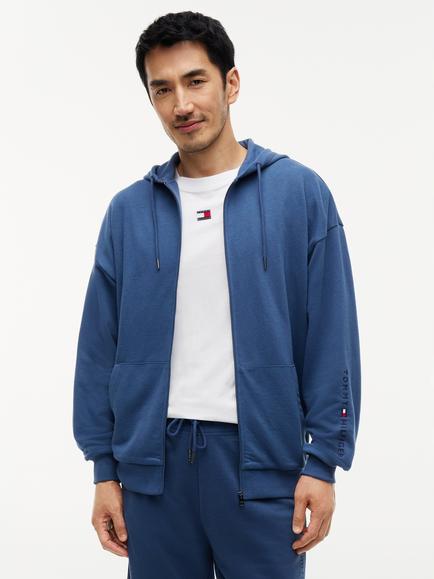 Tommy Hilfiger Original Zip Front Cotton Hoodie, Indigo, Indigo