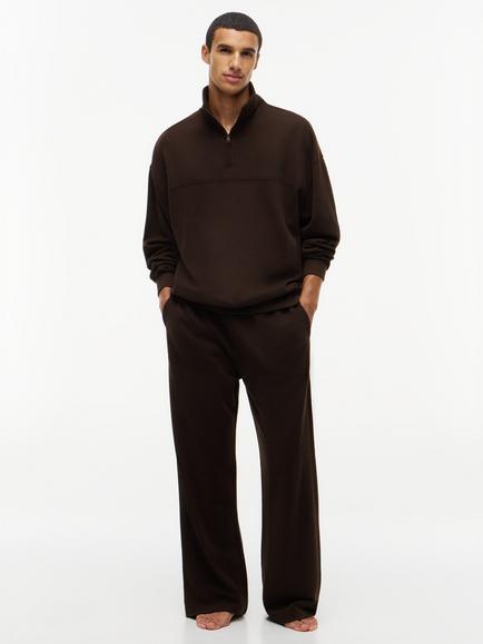 Tommy Hilfiger Original Terry Quarter Zip Lounge Jumper - view 2, Brown