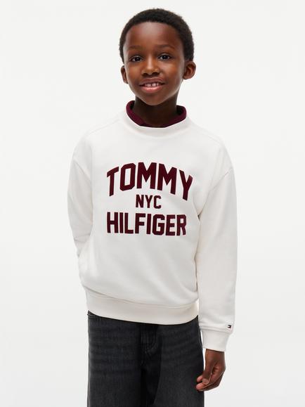 Tommy Hilfiger Kids' Pure Cotton Crew Neck Sweatshirt, White