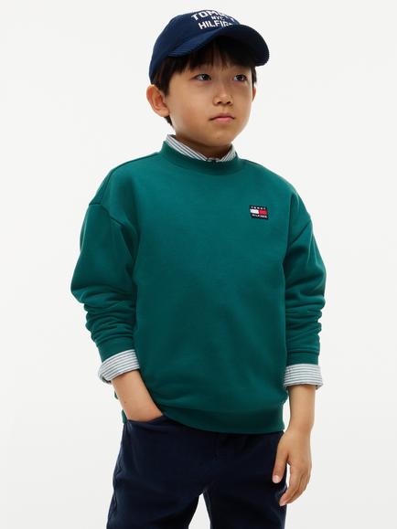 Tommy Hilfiger Kids' Flag Heritage Crew Neck Sweatshirt - view 2, Emerald