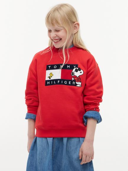 Tommy Hilfiger Kids' Peanuts Crew Neck Sweatshirt, Red