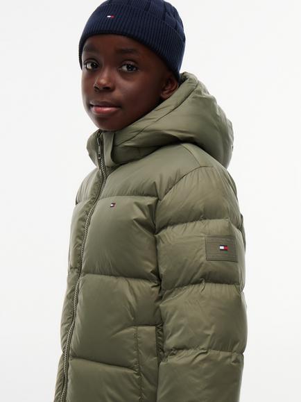 Tommy Hilfiger Kids' Hooded Puffer Jacket, Green - view 2, Green