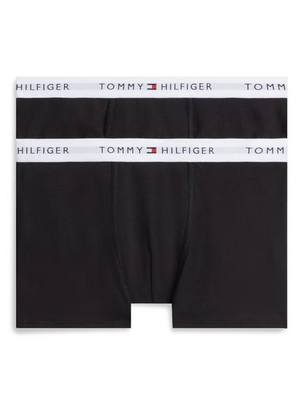 Tommy Hilfiger Kids' Cotton Blend Trunks, Pack of 2, Black, Black