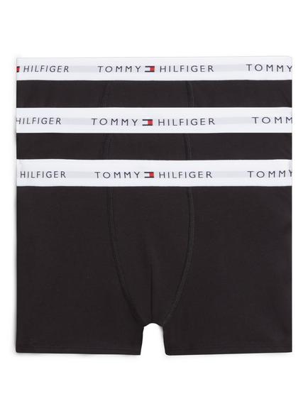 Tommy Hilfiger Kids' Cotton Blend Trunks, Pack of 3, Black, Black