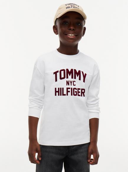 Tommy Hilfiger Kids' Long Sleeve NYC T-Shirt, White