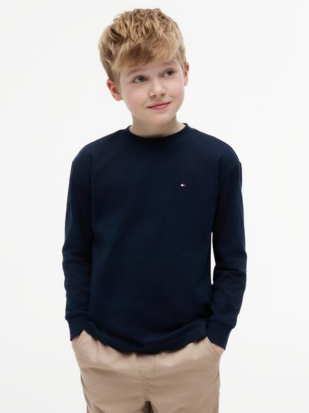 Tommy Hilfiger Kids' Essential Long Sleeve T-Shirt, Blue Denim