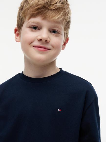 Tommy Hilfiger Kids' Essential Long Sleeve T-Shirt - view 2, Blue Denim