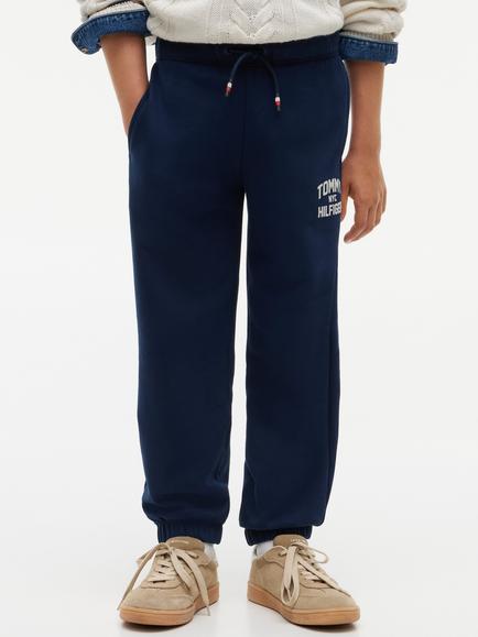 Tommy Hilfiger Kids' Cotton Drawstring Joggers, Blue Denim, Blue Denim