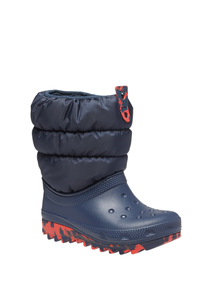 Crocs Kids' Classic Neo Puffer Boots, Navy/Red - view 2, Navy/Red