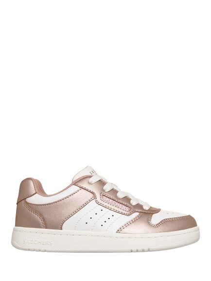 Skechers Kids' Quick Street Lace-Up Trainers, Rose Gold, Rose Gold