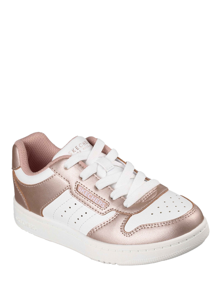 Skechers Kids' Quick Street Lace-Up Trainers, Rose Gold - view 2, Rose Gold