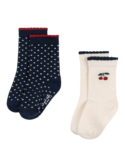 Konges Sløjd Kids' Cotton Blend Ankle Socks, Pack of 2, Multi, Multi