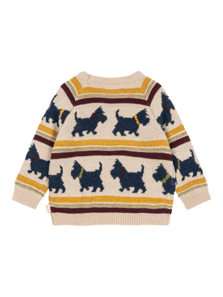 Konges Sløjd Kids' Belou Scottie Dog Wool Blend Jumper, Beige - view 2, Beige