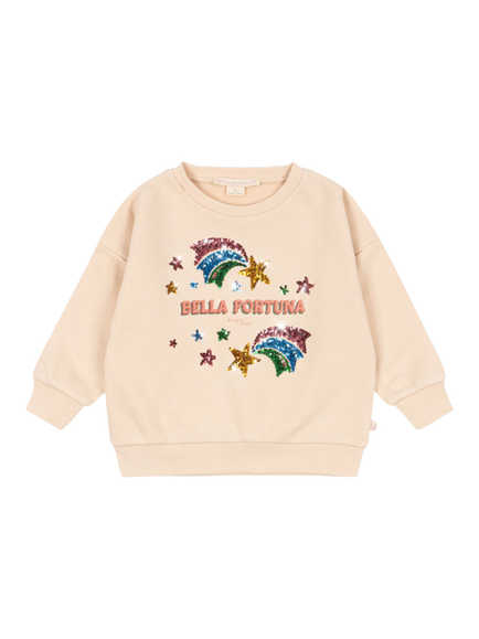 Konges Sløjd Kids' Lou Relaxed Sequin Sweatshirt, Buttercream, Buttercream